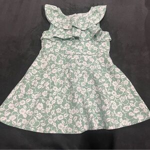 Janie and Jack Mint Floral Ruffle Dress